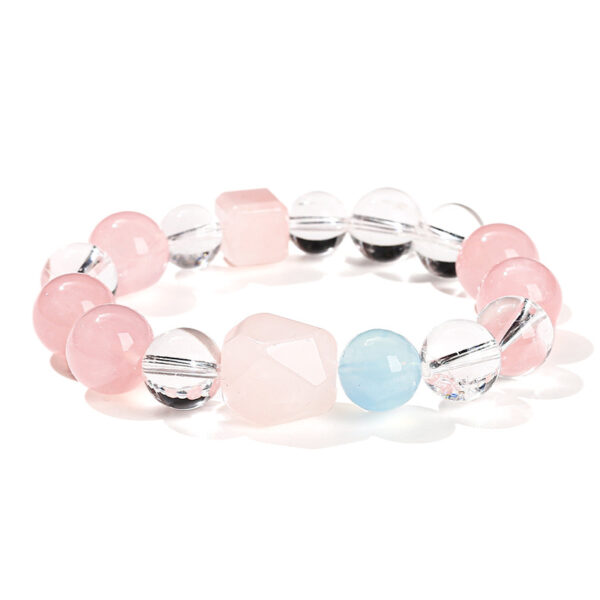 "Danza del Alma" – Pulsera de Cuarzo Blanco, Cuarzo Rosa y Aquamarina - Image 2