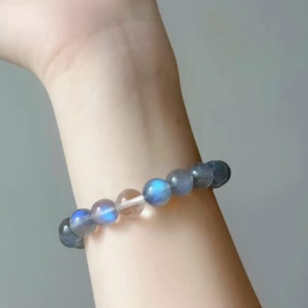 "Luz Espiritual"-Pulsera de Piedra Lunar y cinabrio -8mm - Image 3