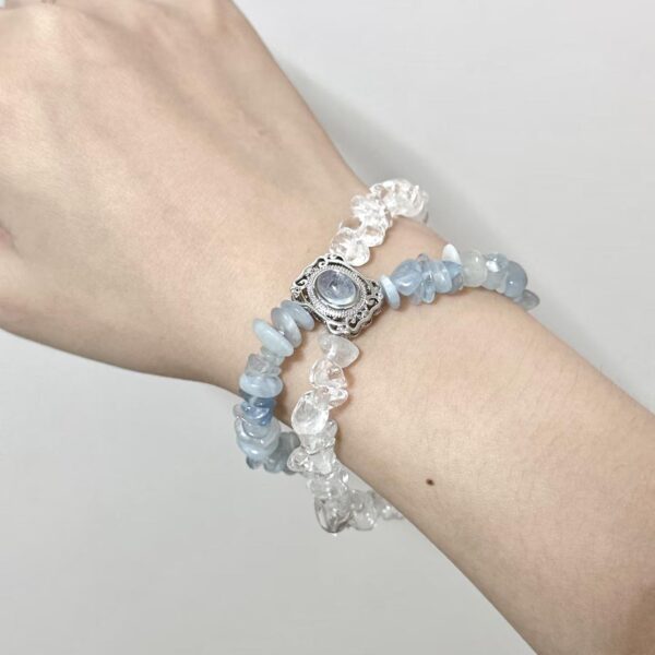 "Melodía del Océano"-PULSERA DE FRAGMENTO CRISTAL AGUAMARINA - Image 2