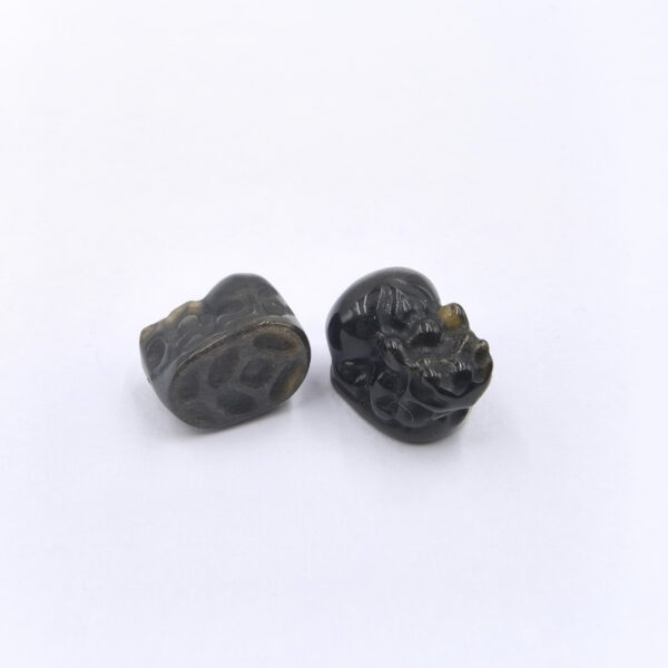 Dije Tallado en Obsidiana Dorado  – Pixiu – Tamaño Pequeño